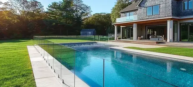A backyard in Bendigo with Pool Fence.